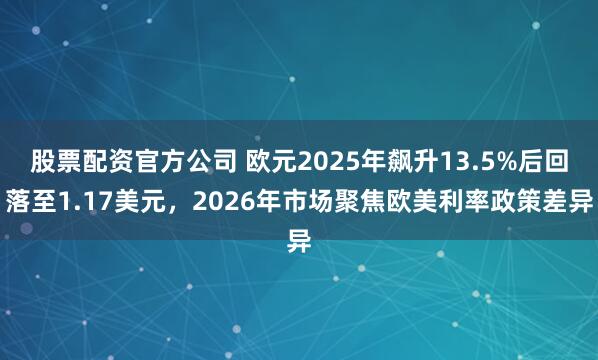 股票配资官方公司 欧元2025年飙升13.5%后回落至1.17美元，2026年市场聚焦欧美利率政策差异