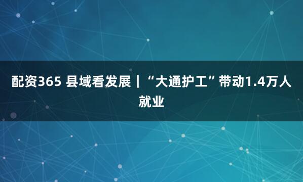 配资365 县域看发展｜“大通护工”带动1.4万人就业